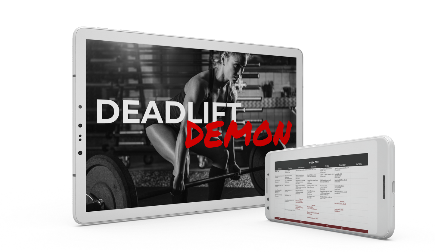 Deadllift Demon tablet cover and Week One mobile