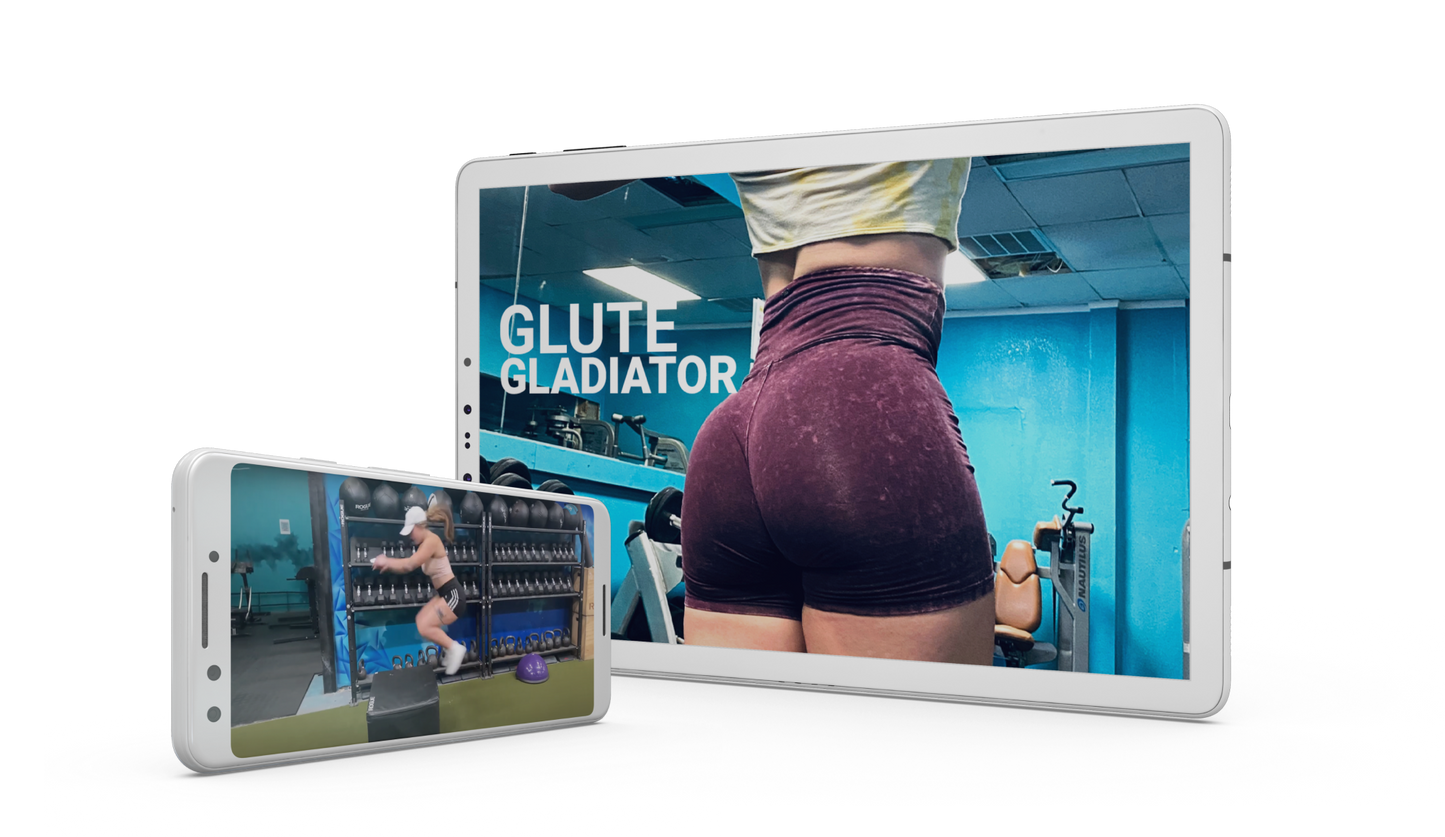 Glute Gladiator Intro on tablet with Mobile video example