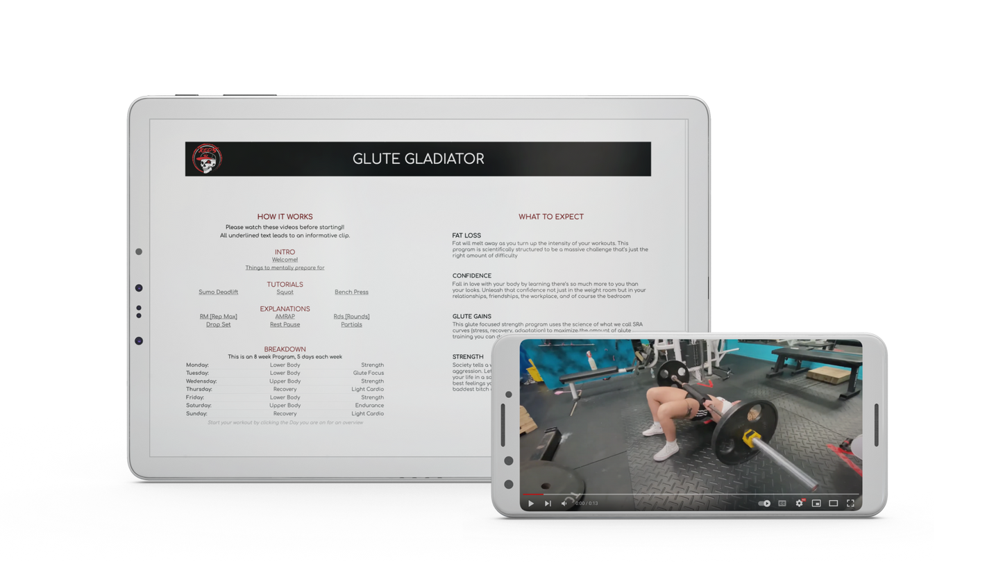 Glute Gladiator Intro on tablet with Mobile video example