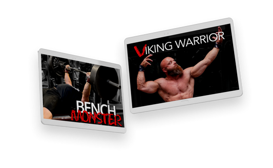 Bench Monster and Viking Warrior covers on tablets